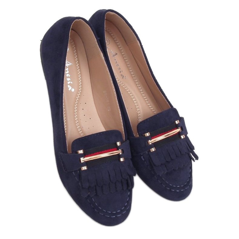 Women's navy blue loafers 88-381 Navy