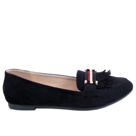 Black women's loafers 88-381 Black
