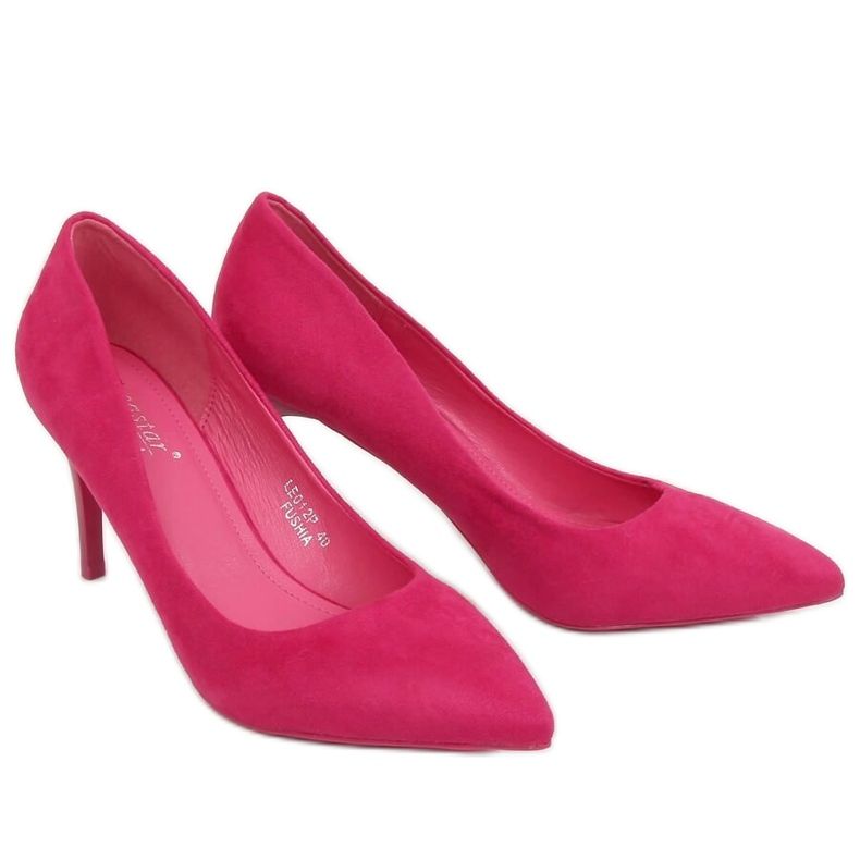 Comfortable pumps on a fuchsia LE012P Fushia heel pink