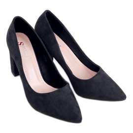 Pumps on the post black NF-47P Black
