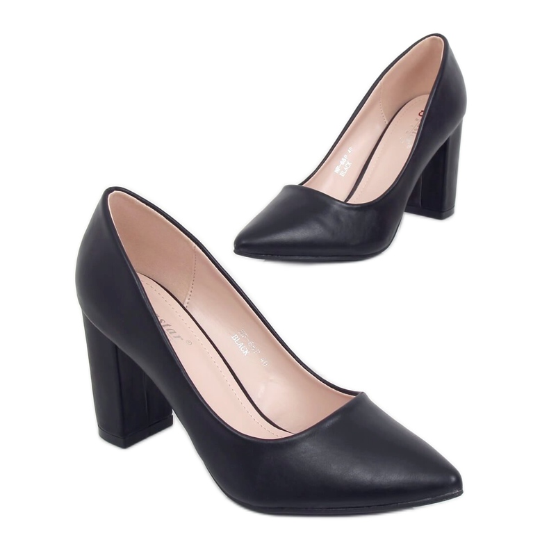 Pumps on the post black NF-65P Black