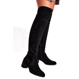 Women's suede boots Sergio Leone black KZ299