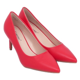 Red CD62P Red low heel stilettos Red CD62P Red low heel stilettos