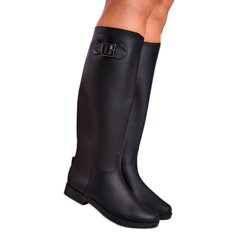 PS1 Women's Black Galoshes Under The Knee Black Eileen Rubber Boots PS1 Women's Black Galoshes Under The Knee Black Eileen Rubber Boots