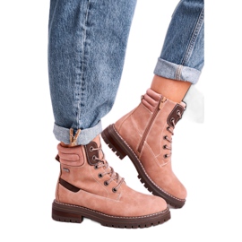Women's Warm Workers Trappers Pink Timber beige brown