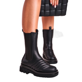 Joia Women's High Boot Jodhpur boots Massive Platform Black Evelina