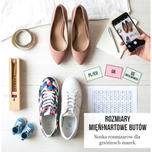 International shoe sizes - size grid for major brands