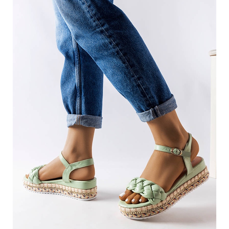 Inna Katrin green platform sandals 1