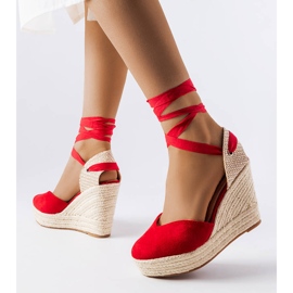 Red wedge espadrilles from Adelinda 1