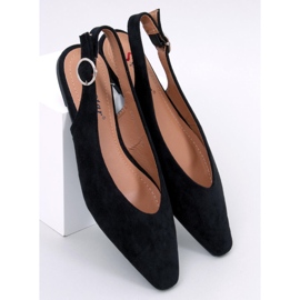 Kehlani Black open heel ballet flats 1