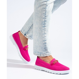 Women's textile moccasins Shelovet fuchsia pink 1