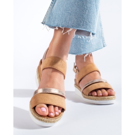 Women's brown Shelovet wedge sandals 1