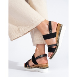 SHELOVET Black women's wedge sandals 1 SHELOVET Black women's wedge sandals 1