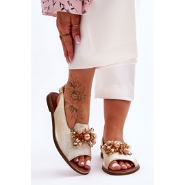 Flat Sandals Nicole 2805/064 Gold golden 1 Flat Sandals Nicole 2805/064 Gold golden 1