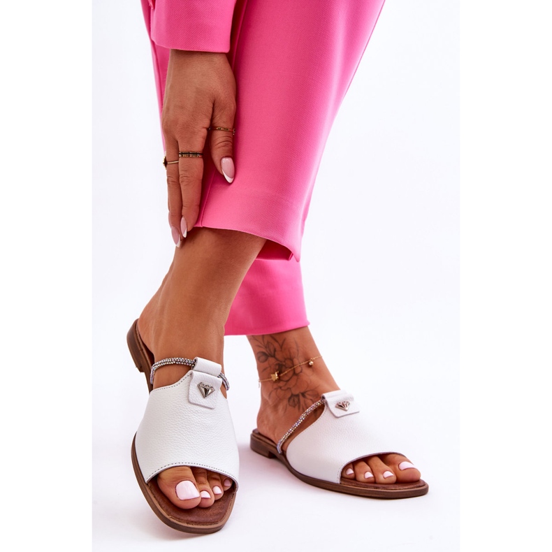 Women's Sandals With Flat Heels Nicole 2806/009 White 2 Women's Sandals With Flat Heels Nicole 2806/009 White 2