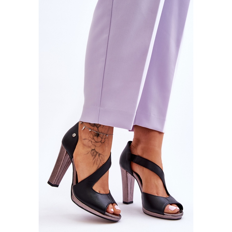 Slip-on Heels Leather Sandals Maciejka 06083-01 Black 1