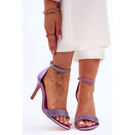 Women's Sandals On A High Heel With Jewels Purple Perfecto 2