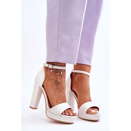WS1 White Mandy High Heel Sandals 1
