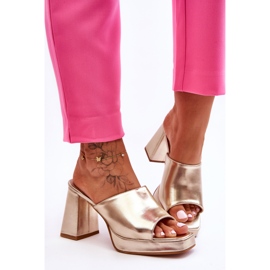 WS1 Gold Livesa Leather High Heels golden 1