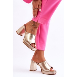 WS1 Gold Livesa Leather High Heels golden 2