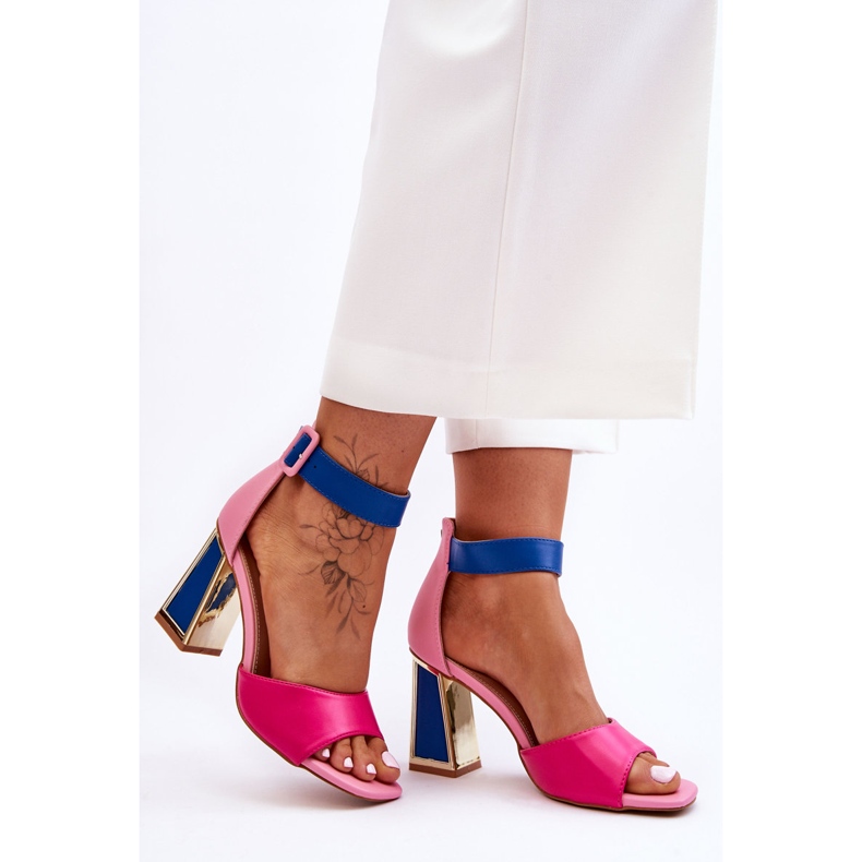 Elegant High Heel Sandals Pink And Blue Sorel 1