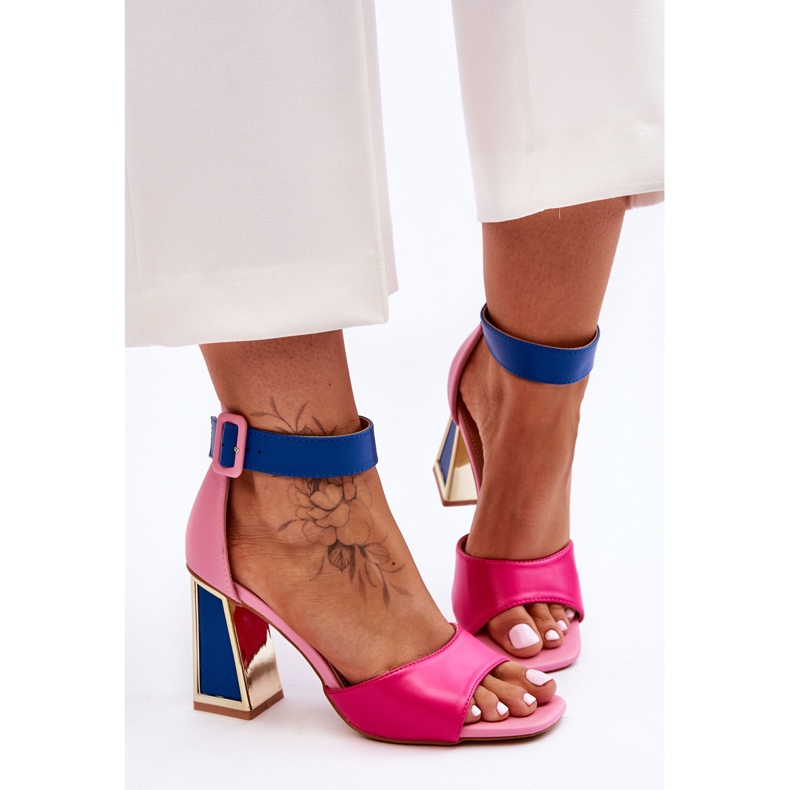 Elegant High Heel Sandals Pink And Blue Sorel 2