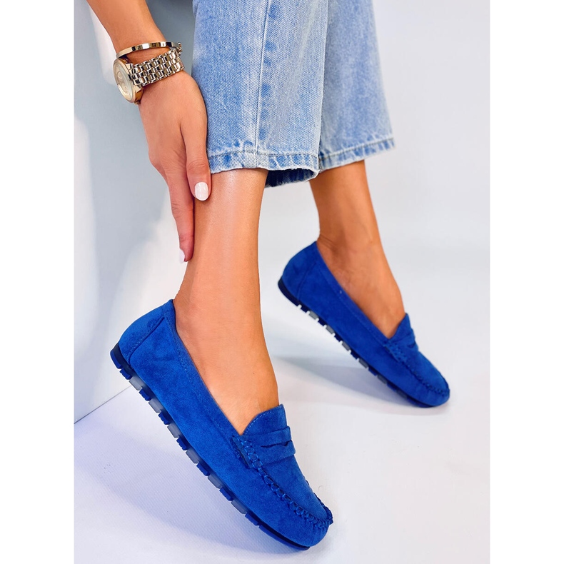 Anaya Blue suede women's loafers 1 Anaya Blue suede women's loafers 1