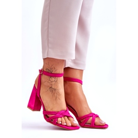 Classic Fuchsia Bernett Suede Heel Sandals pink 9