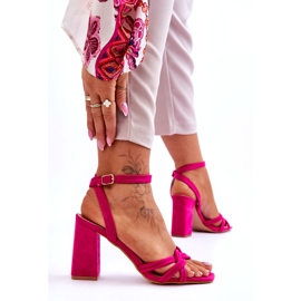 Classic Fuchsia Bernett Suede Heel Sandals pink 8