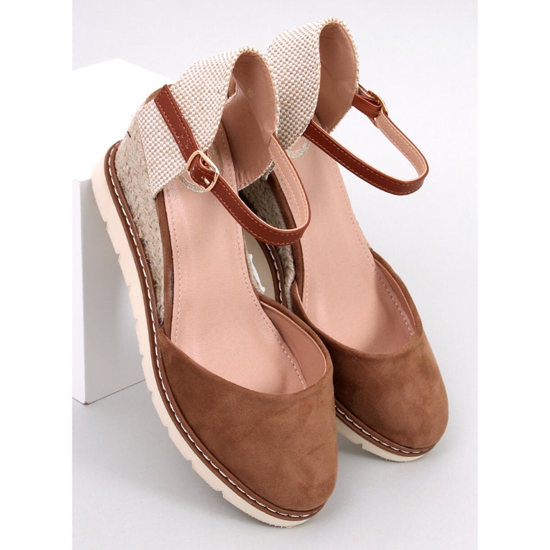 Ellio Khaki wedge espadrilles brown 1