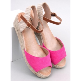 Eakes Fuchsia wedge espadrille sandals pink 1