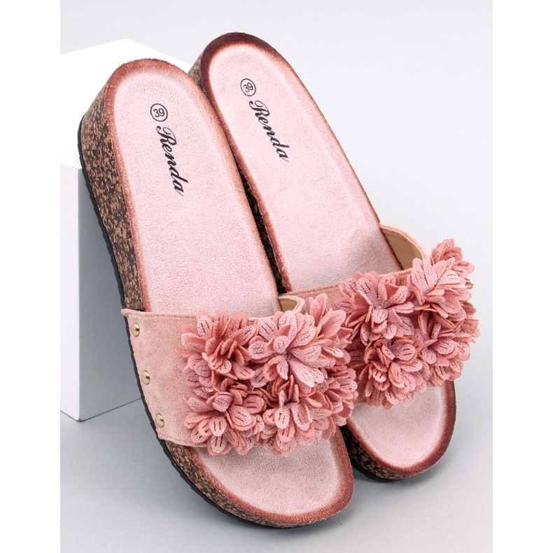 Wedge sandals with flowers from Galia Pink 1