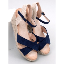 Willa Blue espadrille wedge sandals 1