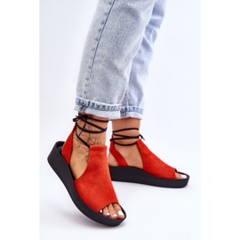 Suede Wedge Sandals Nicole 2743 Orange 1 Suede Wedge Sandals Nicole 2743 Orange 1