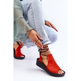 Suede Wedge Sandals Nicole 2743 Orange 2 Suede Wedge Sandals Nicole 2743 Orange 2