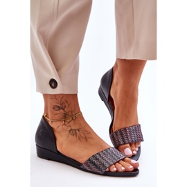Leather Sandals Maciejka 1971-65 Black 1