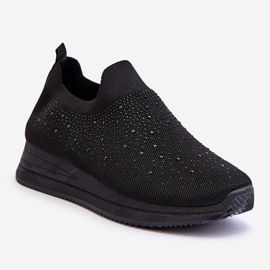 WR1 Women's Slip-On Trainers With Rhinestones Black Gianni 1