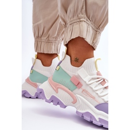 PS1 Women's Slip-on Sock Sneakers White/Purple Keaton 2