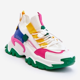 PS1 Women's Slip-on Sock Sneakers White-Green Keaton 1