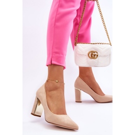 Classic Suede Heel Pumps Beige Elizabeth 2 Classic Suede Heel Pumps Beige Elizabeth 2