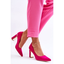 Classic Suede High Heel Pumps Fuchsia Elizabeth pink 1