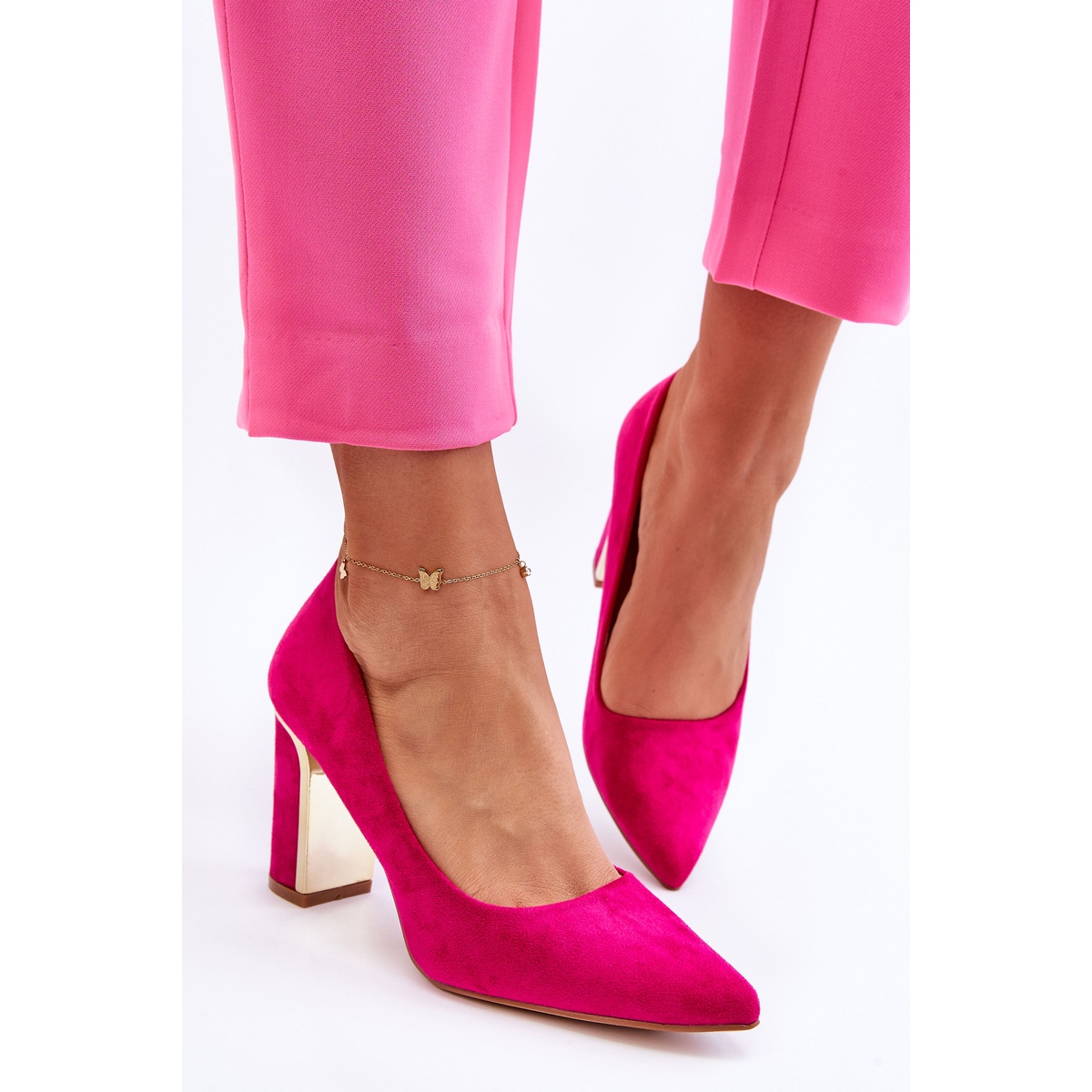 Pink suede pumps sales 2 inch heel