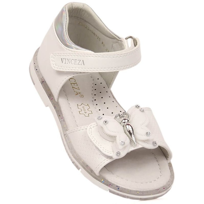 Vinceza Jr 36125 butterfly sandals JAN192A white 1