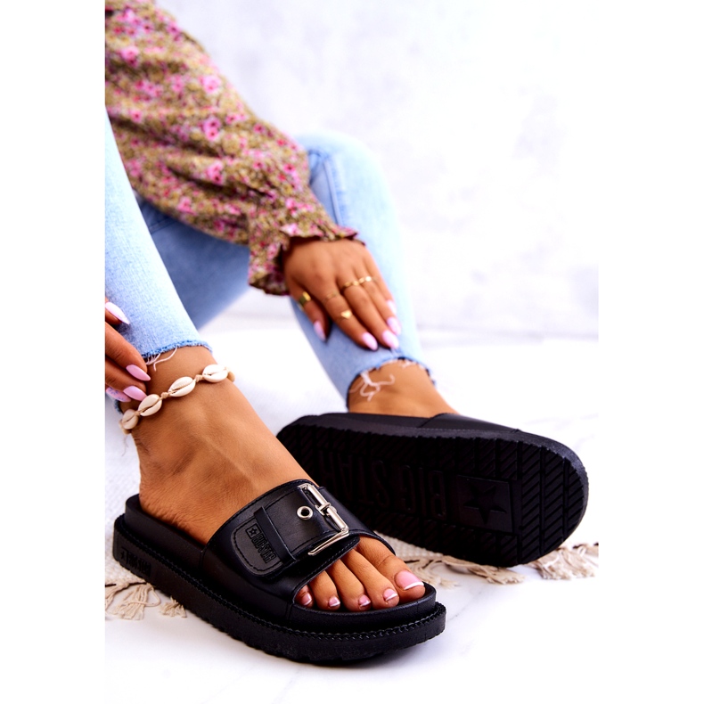 Classic Slippers With Buckle Big Star JJ274A307 Black 3