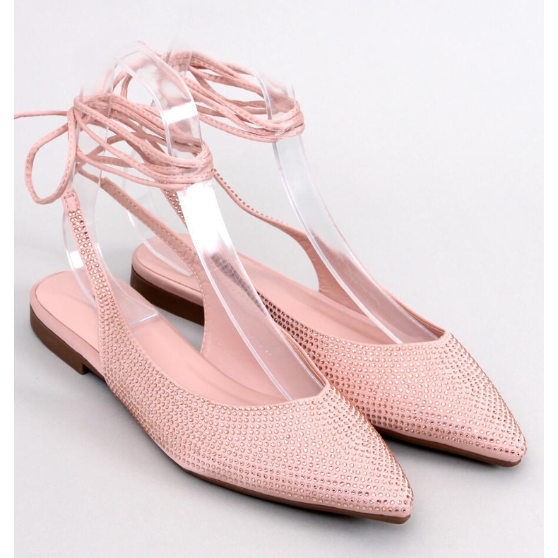 Ballerinas with rhinestones open heel Vonda Nude pink 1