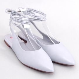 Jody Gray lace-up open-heel ballet flats grey 1