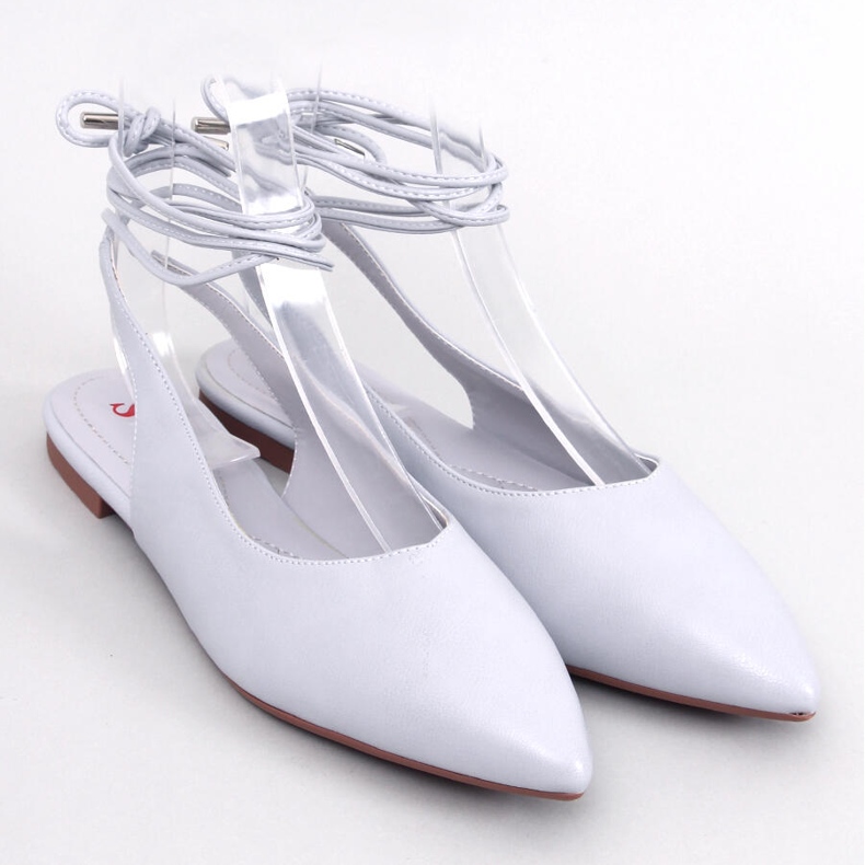 Jody Gray lace-up open-heel ballet flats grey 1