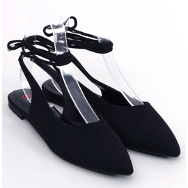 Pirson Black open-heeled ballet flats 1