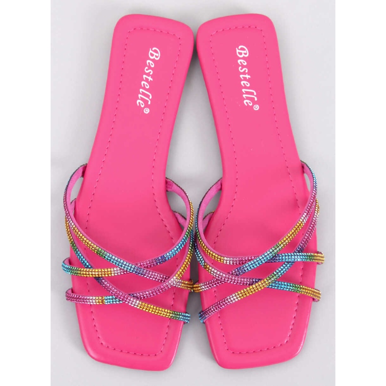 Rexha Fuchsia Rhinestone Slippers pink 1