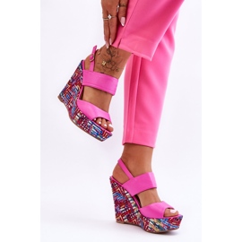 Women's Wedge Sandals Pink Calderia 2